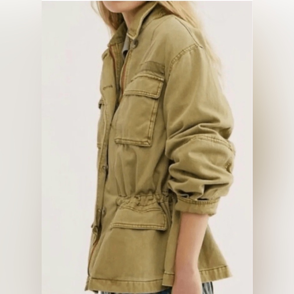 Free People We The Free Saturday Utility Jacket, Sweet Sage, Olive, Size Medium - Picture 6 of 8